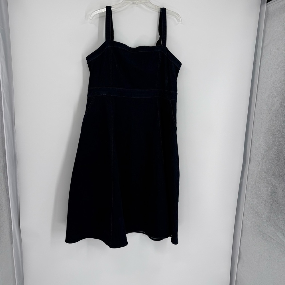 Torrid NWT Midi Denim Sleeveless Jumper Dress Dark Blue Size 14 Pockets - Picture 13 of 13